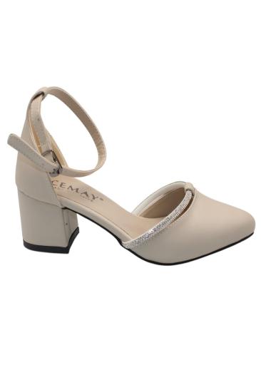 Celira Bej Kadın 5 Cm Kalın Topuklu Ayakkabı