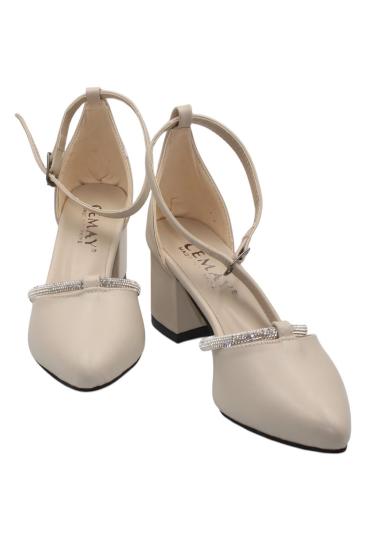 Celira Bej Kadın 5 Cm Kalın Topuklu Ayakkabı